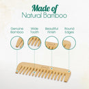 all-natural bamboo hair comb wide tooth