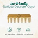 all-natural bamboo hair comb wooden